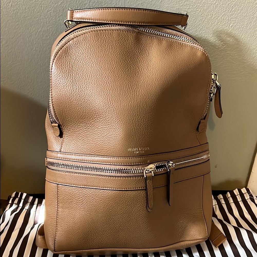 Henri Bendel New York Tan Leather Backpack